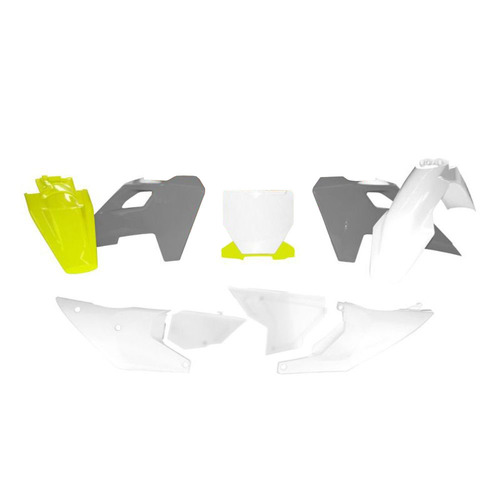 Rtech Husqvarna White/Grey/Yellow (024) Plastic Kit TC 250 HERITAGE 2023 (7 Piece Kit)