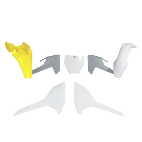 Rtech Husqvarna White/Grey/Yellow Plastic Kit TC 65 2017-2022