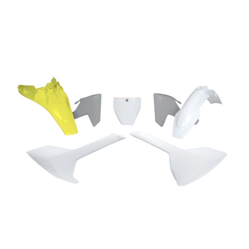 Rtech Husqvarna White/Grey/Yellow Plastic Kit TC 85 (17/14) 2018-2022