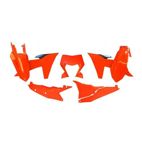 Rtech KTM Neon Orange/Black Plastic Kit 150 XC-W 2024 (With Headlight Surround)