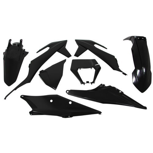 Rtech KTM Black Plastic Kit 150 EXC 2023 (With Headlight Surround)