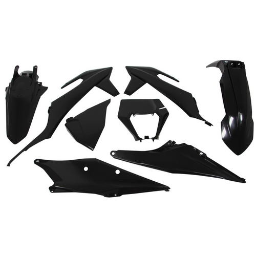 Rtech KTM Black Plastic Kit 150 XC-W 2023 (With Headlight Surround)