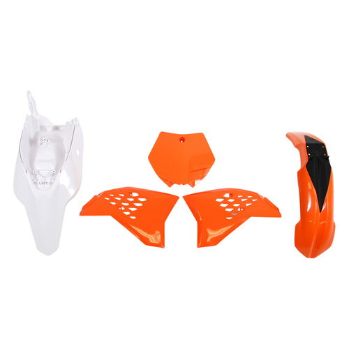 Rtech KTM Orange/White Plastic Kit 65 SX 2009-2010