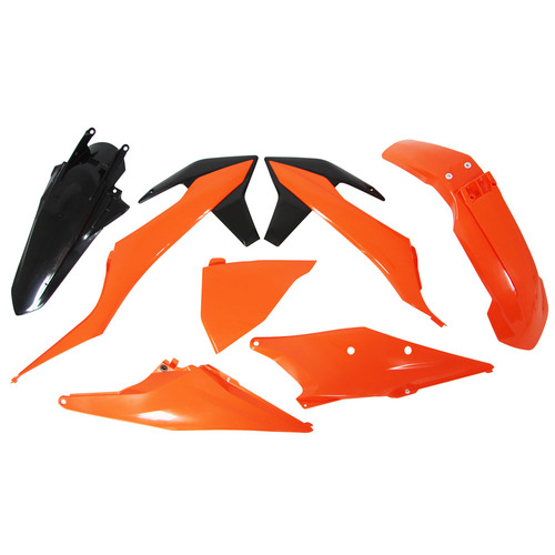 Rtech KTM Orange/Black Plastic Kit 150 EXC 2023 (Without Headlight Surround)