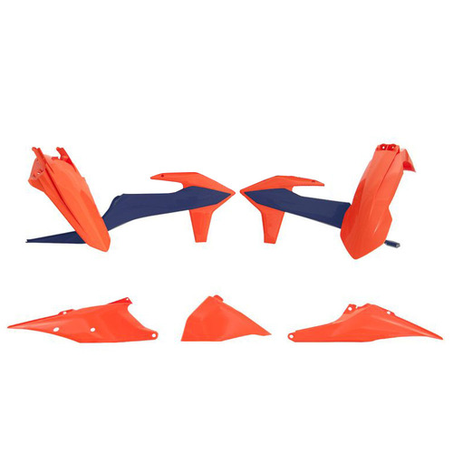 Rtech KTM Orange/Blue/Orange Plastic Kit 150 EXC TPI 2021 (Without Headlight Surround)