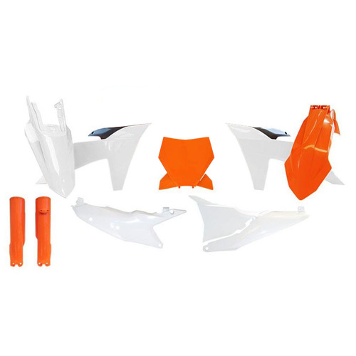 Rtech KTM OE Plastic Kit 150 XC-W 2024 (7 Piece Kit Includes Left Airbox Cover with Headlight Surround & Fork Protectors)