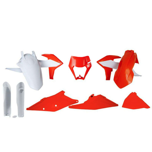 Rtech KTM Orange/White (023) Plastic Kit 300 EXC TPI 2021-2022 (7 Piece Kit)