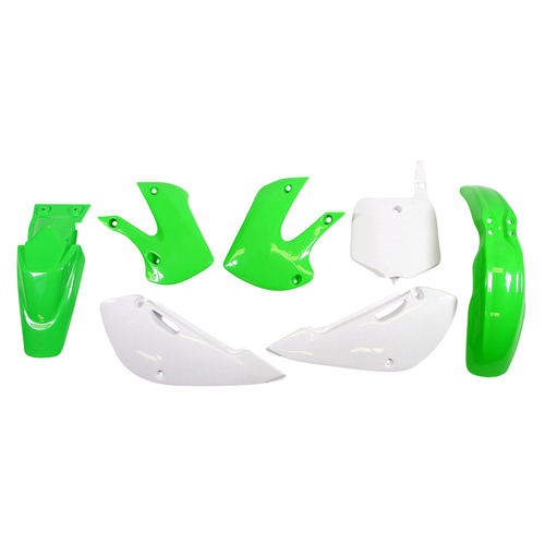 Rtech Kawasaki Green/White Plastic Kit KX 65 2013-2015