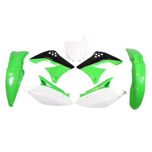 Rtech Kawasaki Green/Black/White Plastic Kit KX 450 F 2009