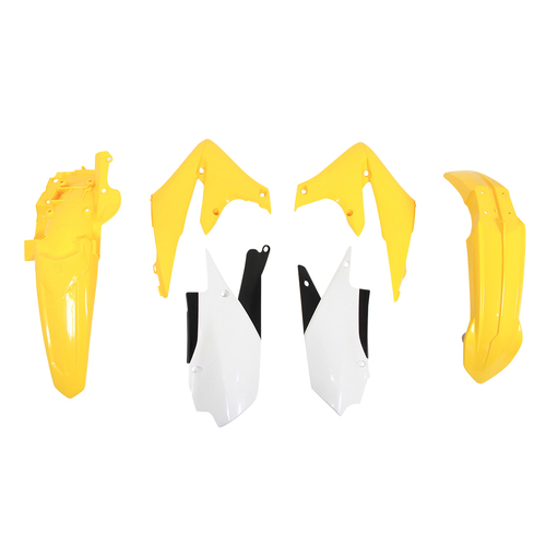 Rtech Yamaha Yellow/White Plastic Kit WR 250 F 2021-2024 (Aftermarket Taillight Required)