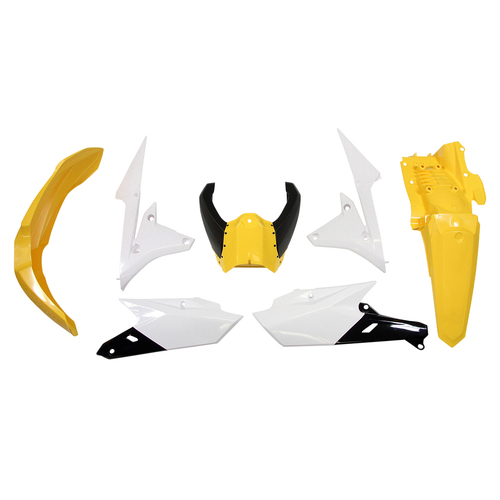 Rtech Yamaha Yellow/White Plastic Kit WR 250 F 2018-2019 (5 Piece Kit)