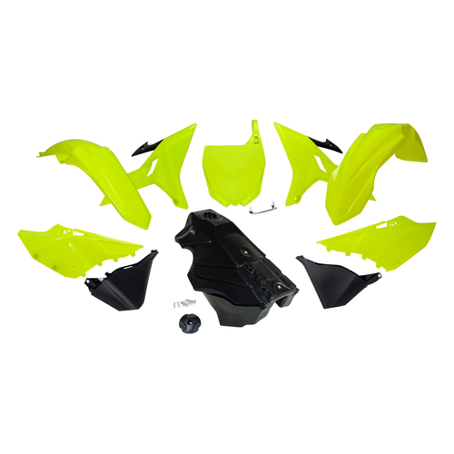 Rtech Yamaha Neon Yellow Plastic Kit YZ 125 2021 (7 Piece Revolution Kit)