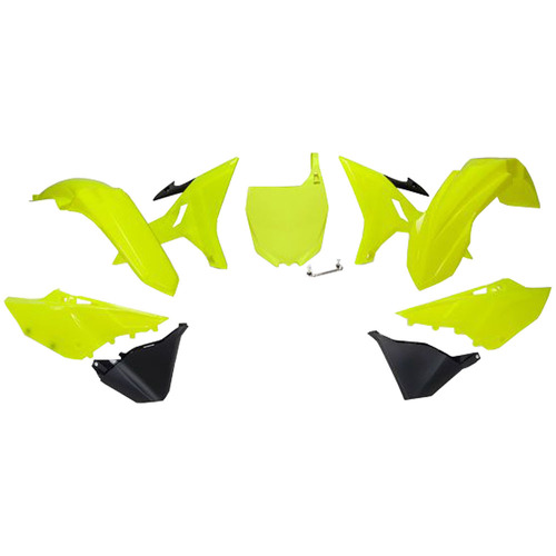 Rtech Yamaha Neon Yellow Plastic Kit YZ 125 2021 (6 Piece Revolution Kit)