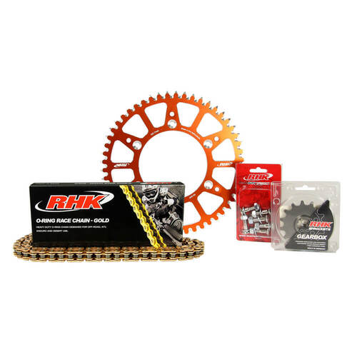 RHK Gas Gas MC 125 2021-2024 (13/51) Gold O-Ring Chain & Orange Alloy Sprocket Kit