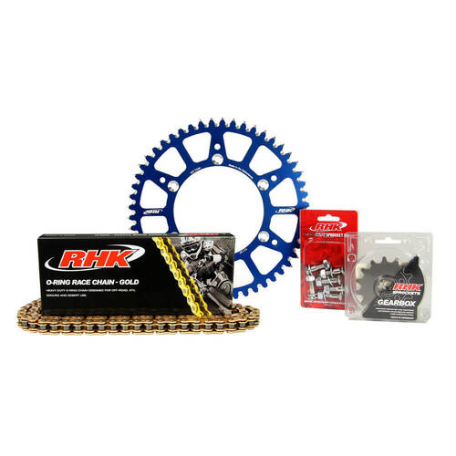 RHK Gas Gas MC 125 2021-2024 (13/51) Gold O-Ring Chain & Blue Alloy Sprocket Kit