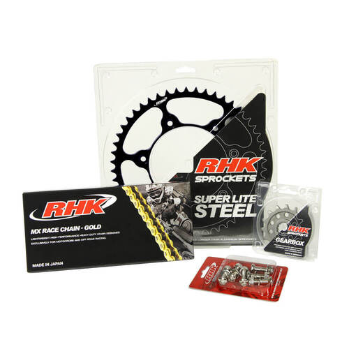 RHK Gas Gas EC 250 2021-2024 (13/49) Gold MX Chain & Black Super Lite Steel Sprocket Kit