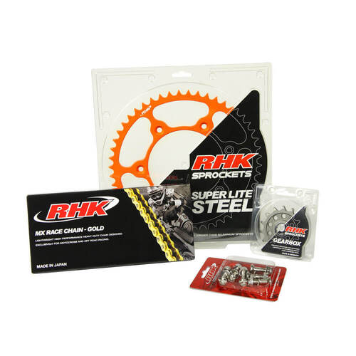 RHK Gas Gas EC 250 2021-2024 (13/45) Gold MX Chain & Orange Super Lite Steel Sprocket Kit