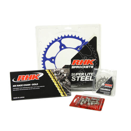 RHK Gas Gas EC 250 2021-2024 (13/47) Gold MX Chain & Blue Super Lite Steel Sprocket Kit