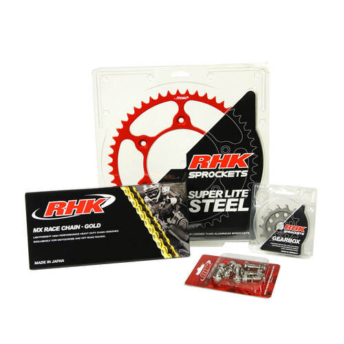 RHK Gas Gas EC 250 2021-2024 (13/47) Gold MX Chain & Red Super Lite Steel Sprocket Kit