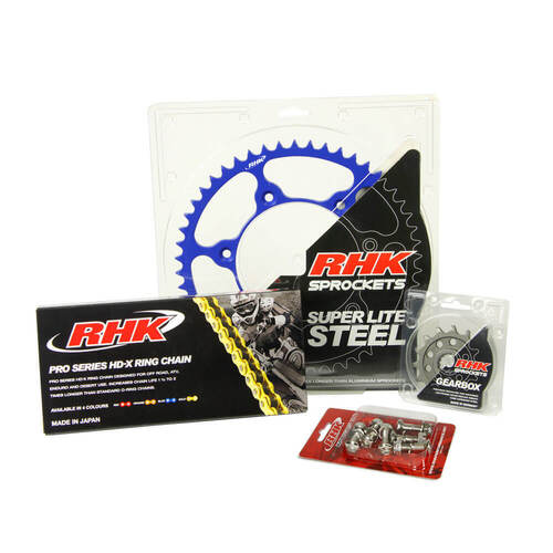 RHK Gas Gas EC 250 2021-2024 (13/47) Gold HD-X Ring Chain & Blue Super Lite Steel Sprocket Kit