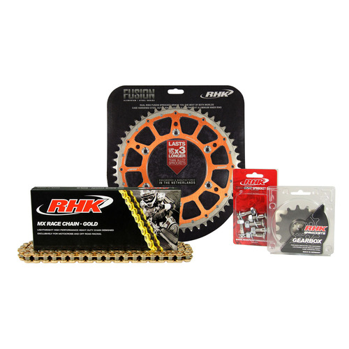 RHK Gas Gas MC 125 2021-2024 (13/49) Gold MX Chain & Orange Fusion Sprocket Kit