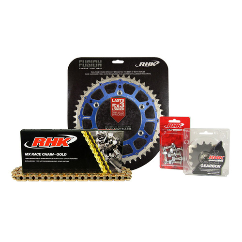 RHK Gas Gas MC 125 2021-2024 (13/49) Gold MX Chain & Blue Fusion Sprocket Kit