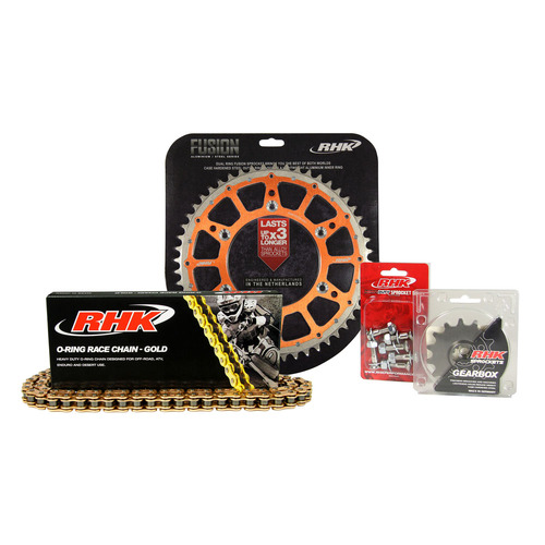 RHK Gas Gas MC 125 2021-2024 (13/51) Gold O-Ring Chain & Orange Fusion Sprocket Kit