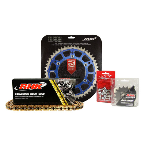 RHK Gas Gas MC 125 2021-2024 (13/51) Gold O-Ring Chain & Blue Fusion Sprocket Kit