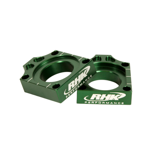 RHK Kawasaki Green Axle Blocks KX 250 F Monster Energy 2009