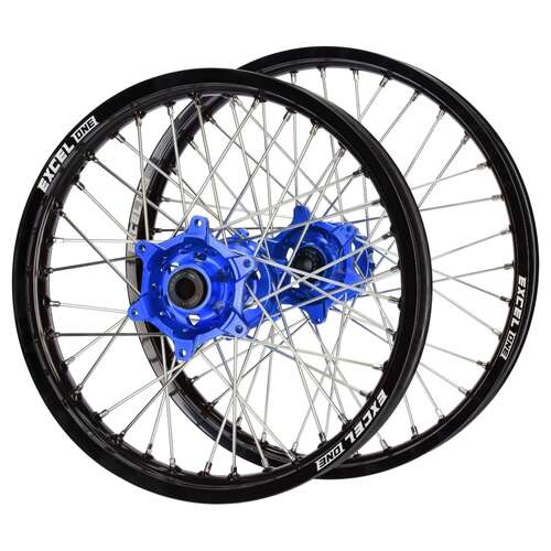 Husqvarna SM Pro Blue Hubs / Excel ONE Black Rims Wheel Set TX 300 / TX 300i 2017-2024 (21*1.6 / 19*2.15)