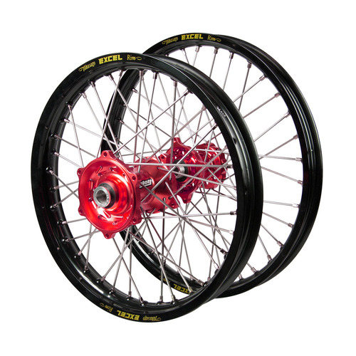 Yamaha Talon Red Hubs / Excel Junior Black Rims Wheel Set YZ 65 2018-2024 (14*1.60 / 12*1.60 OE)