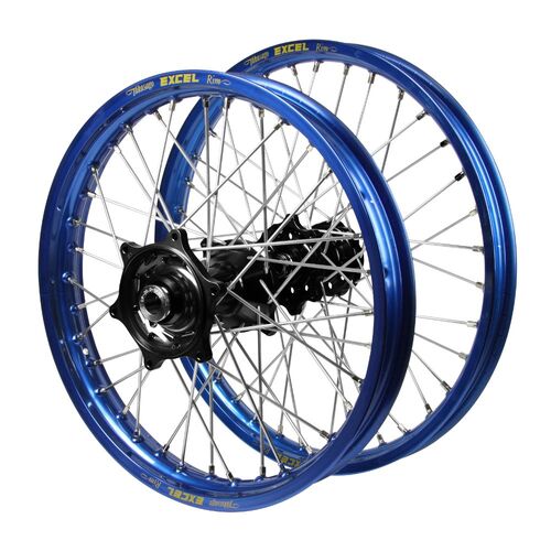 Yamaha Talon Black Hubs / Excel Junior Blue Rims Wheel Set YZ 65 2018-2024 (14*1.60 / 12*1.60 OE)