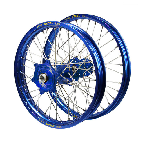 Suzuki Talon Blue Hubs / Excel Blue Rims Wheel Set DR-Z 400 S 2001-2024 (21*1.6 / 18*2.15 OE)