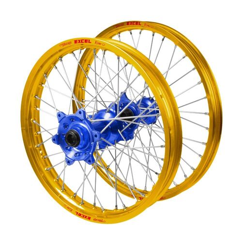 Suzuki Talon Blue Hubs / Excel Gold Rims Wheel Set DR-Z 400 S 2001-2024 (21*1.6 / 18*2.15 OE)