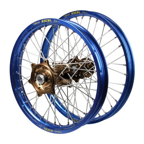 Honda Talon Magnesium Hubs / Excel Blue Rims Wheel Set CRF 450 L 2021-2024 (21*1.6 / 19*2.15)