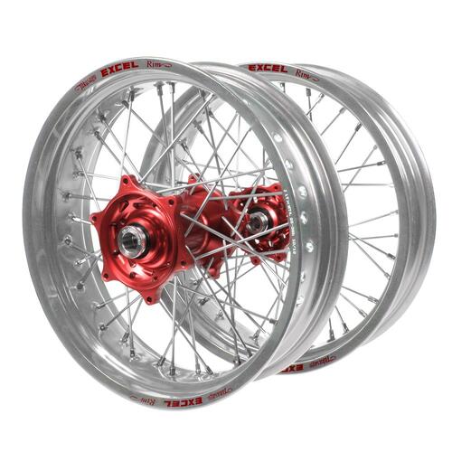 Yamaha Talon Red Hubs / Excel Silver Rims Supermotard Wheel Set