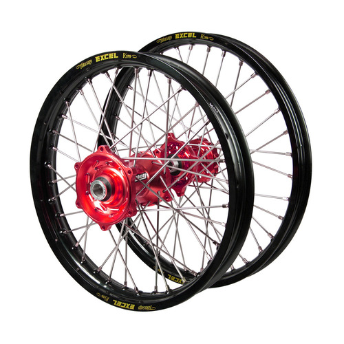 Husqvarna Talon Red Hubs / Excel Black Rims Wheel Set CR 125 2006-2013 (21*1.6 / 18*2.15)