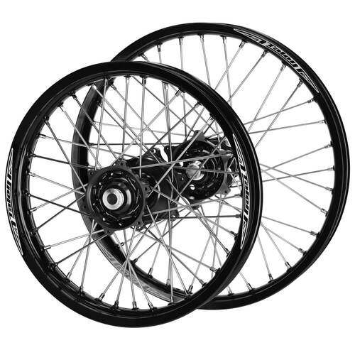 Yamaha Talon Black Hubs / Talon Black Rims Wheel Set YZ 125 Monster Energy Racing Edition 2022 (21*1.6 / 18*2.15)