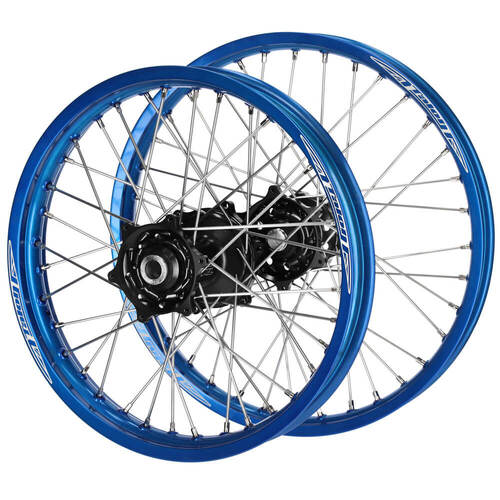 Suzuki Talon Black Hubs / Talon Blue Rims Wheel Set RMZ 250 2007-2023 (21*1.6 / 18*2.15)