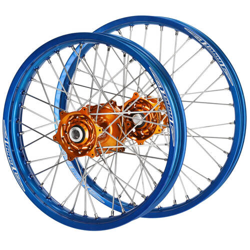 Husaberg Talon Orange Hubs / Talon Blue Rims Wheel Set FE 501 2013 (21*1.6 / 18*2.15)